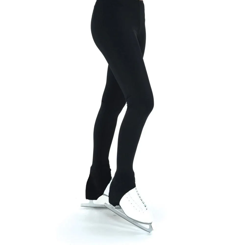 365 Figure Skating Black Fleece Stirrup Leggings BLACK