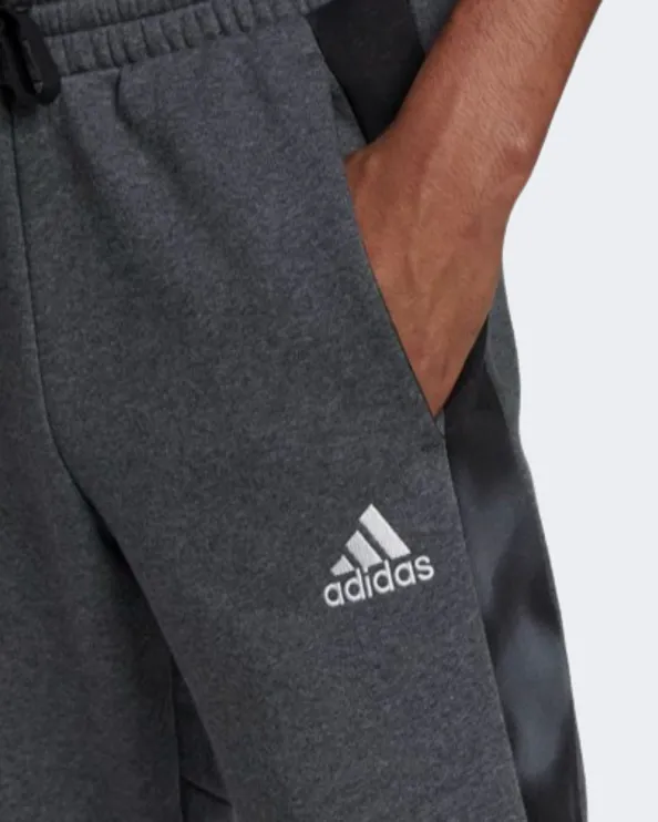 Adidas Essentials Camo Print Fleece Men Lifestyle Pant Dark Grey Hl6924