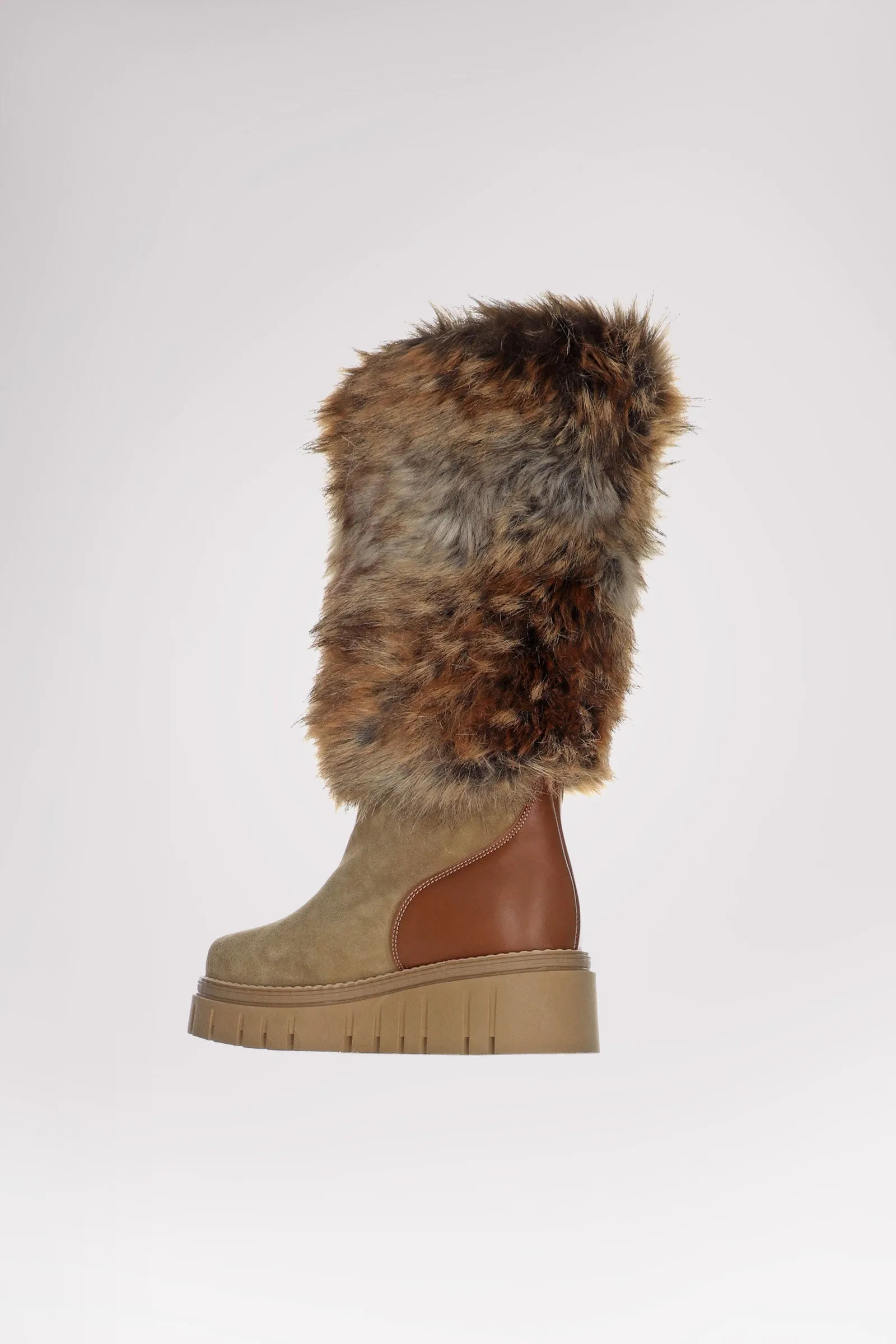 Anora-Eco Women's Suede and Faux Fur Boot