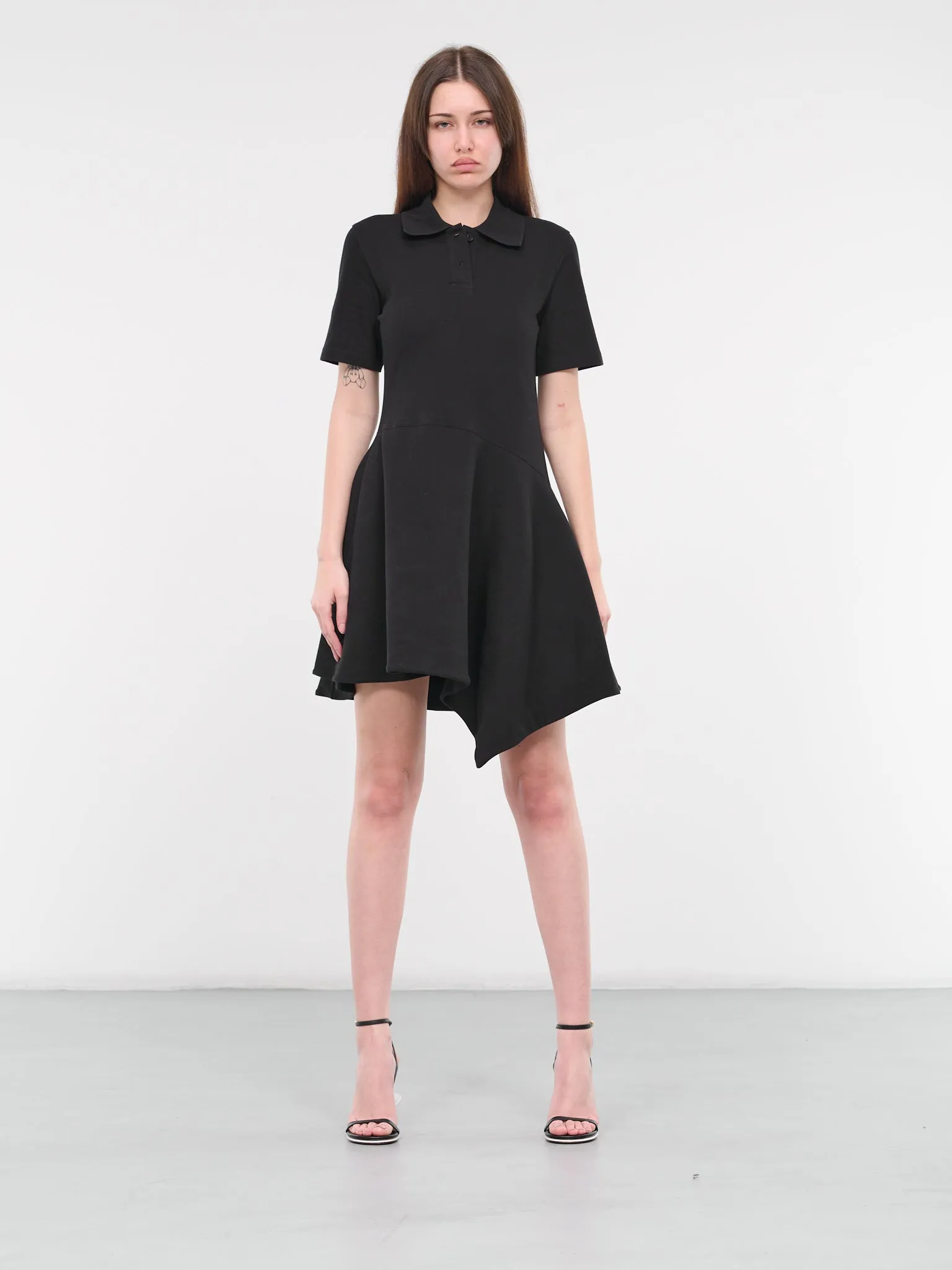 Asymmetric Polo Dress (JD0037-PG1479-BLACK)