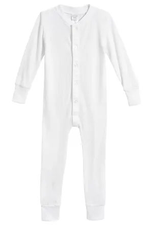 Boys and Girls Soft & Cozy Thermal One- Piece Union Suit  | White