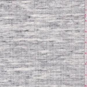 Charcoal/White Shadow Stripe Rib Knit Fabric