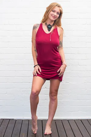 Clio Mini Dress in Wine