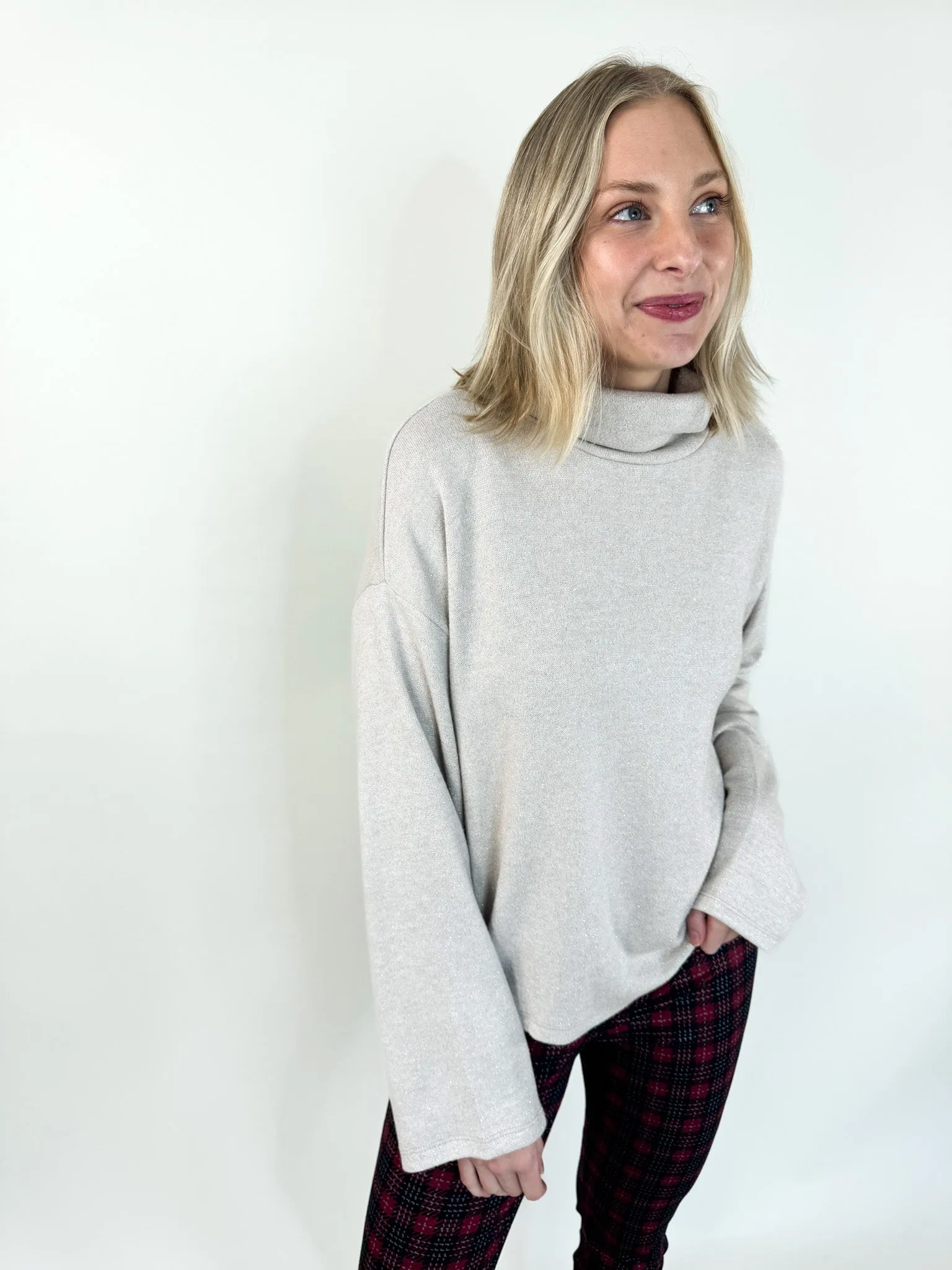 Cozy Lurex Popover Sweater