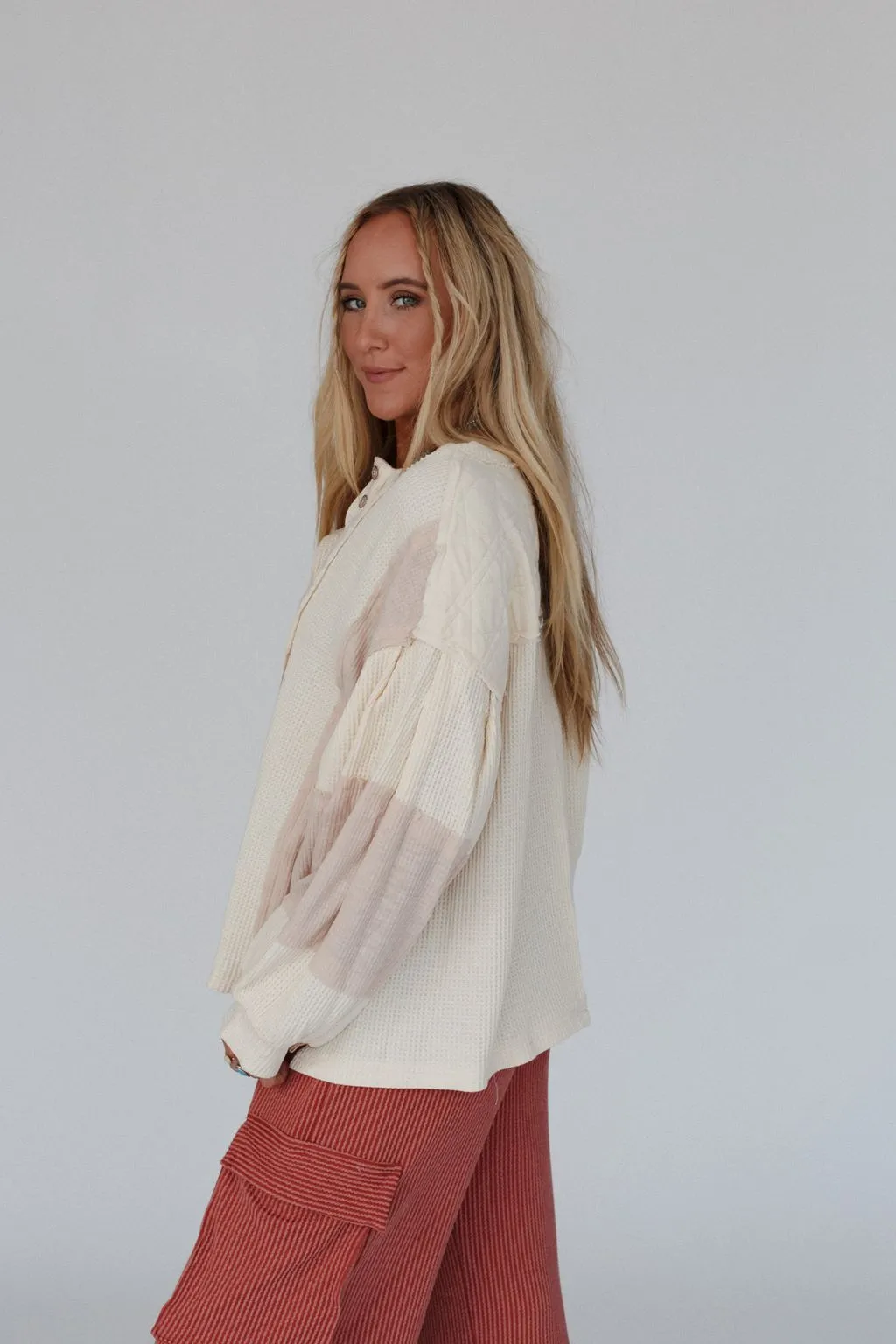 Cozy Oasis Multi Color Top - Cream