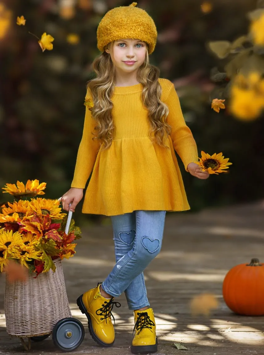 Cozy Weather Marigold Knit Tunic Sweater