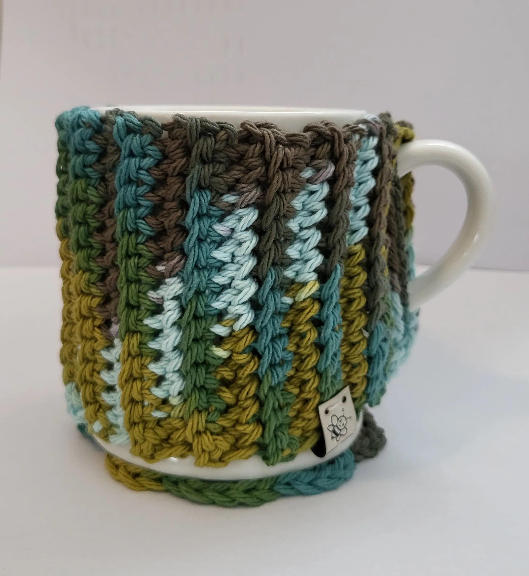 Crocheted Mug Cover with Matching Cup Coaster - Hand-crocheted set