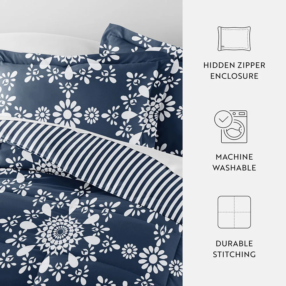 Daisy Medallion Reversible Down-Alternative Comforter Set