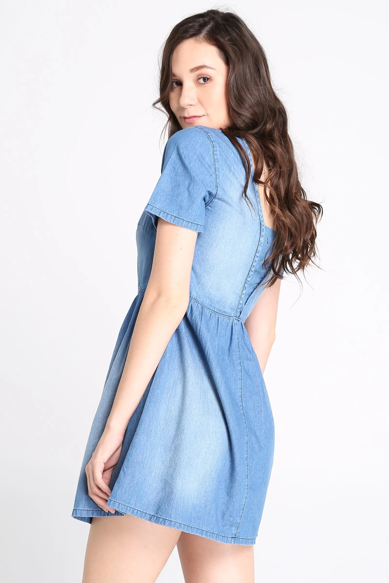 Fit & Flare Chambray Dress