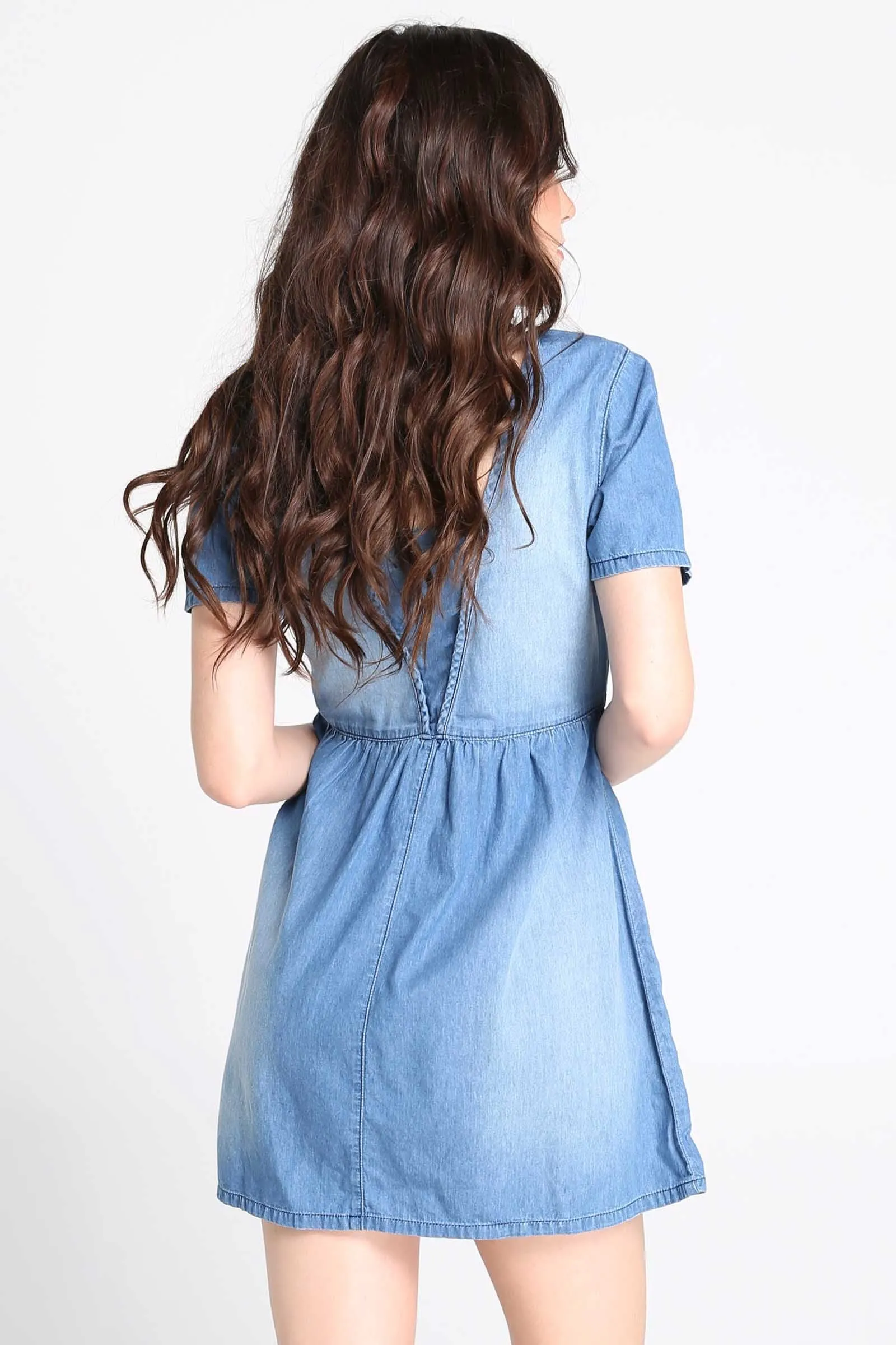 Fit & Flare Chambray Dress