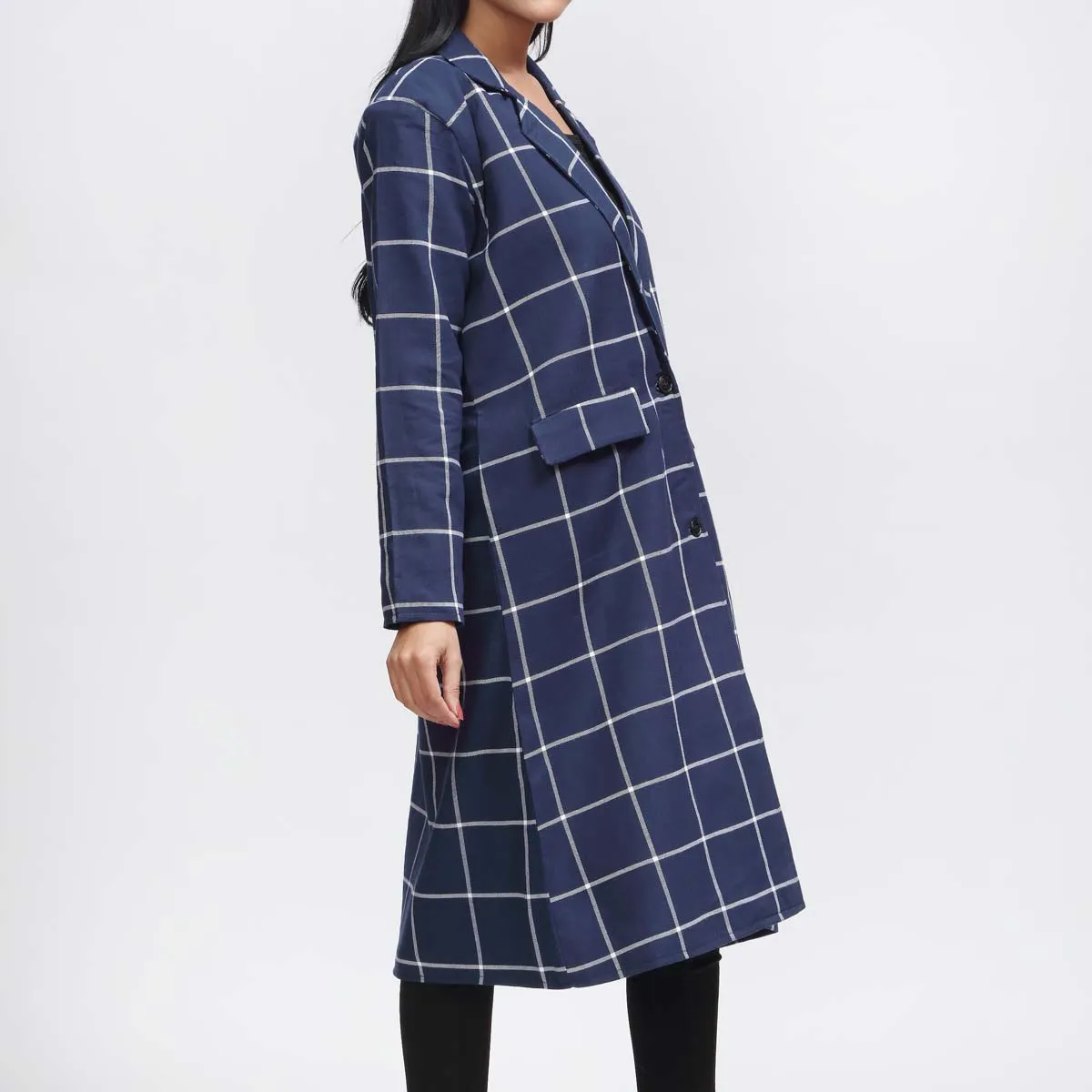 Flannel Checkered Coat PW3166