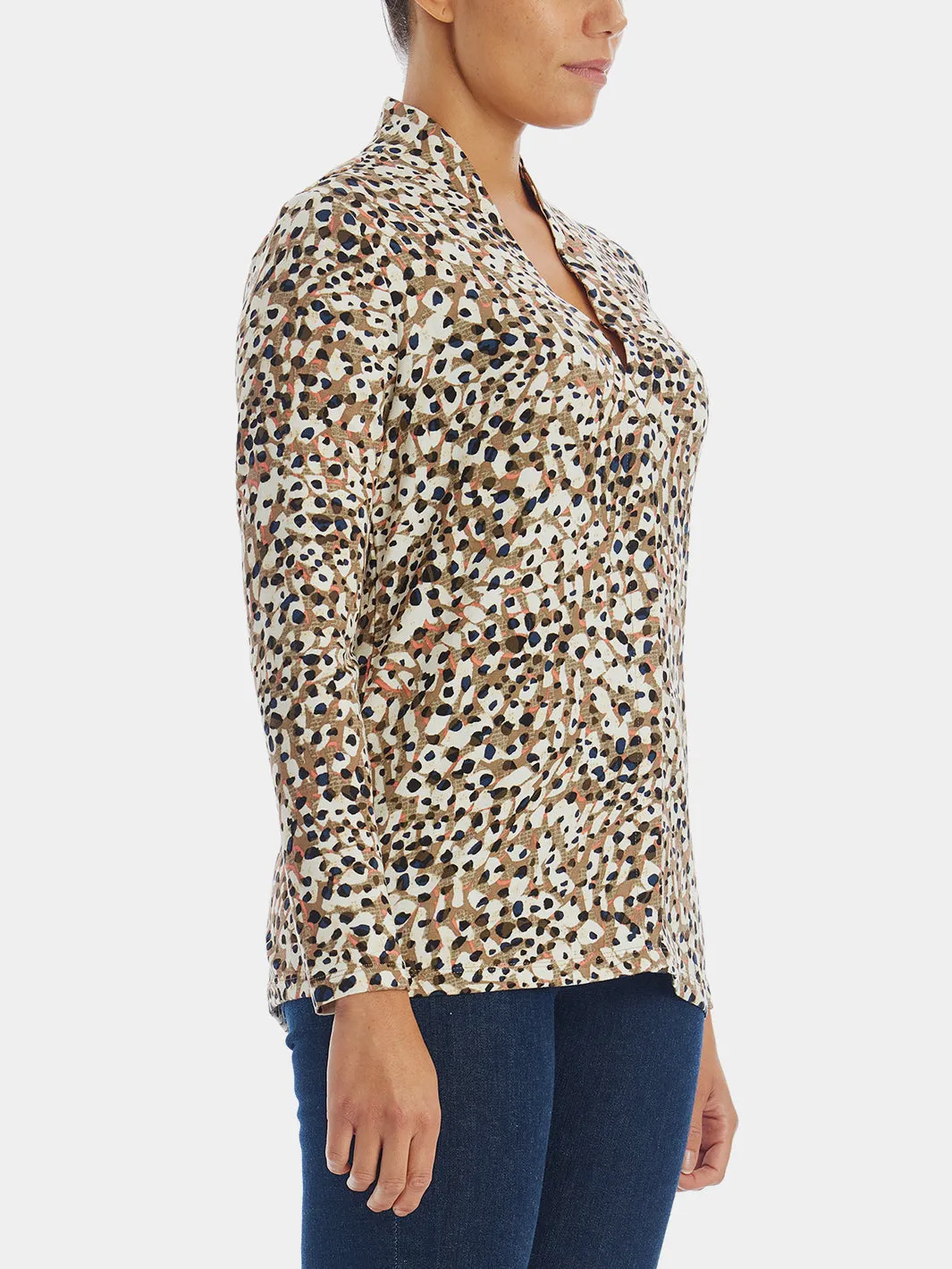 Forest Spot Button Up Blouse