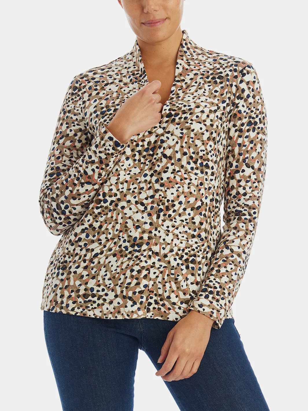 Forest Spot Button Up Blouse