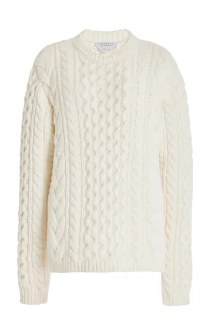 Geoffrey Knit Sweater in Ivory Cashmere