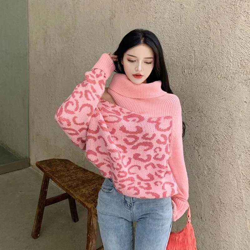 Glow Chic's One Shoulder Knitted Turtleneck Sweater