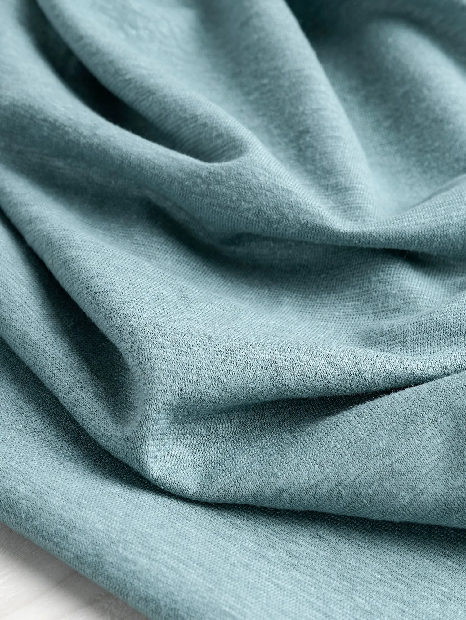 Hemp   Organic Cotton Jersey Knit - Seafoam - Swatch