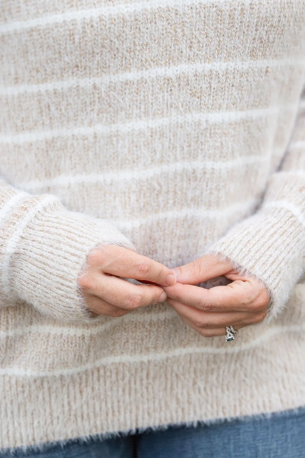 IN STOCK Cozy Striped Sweater - Natural