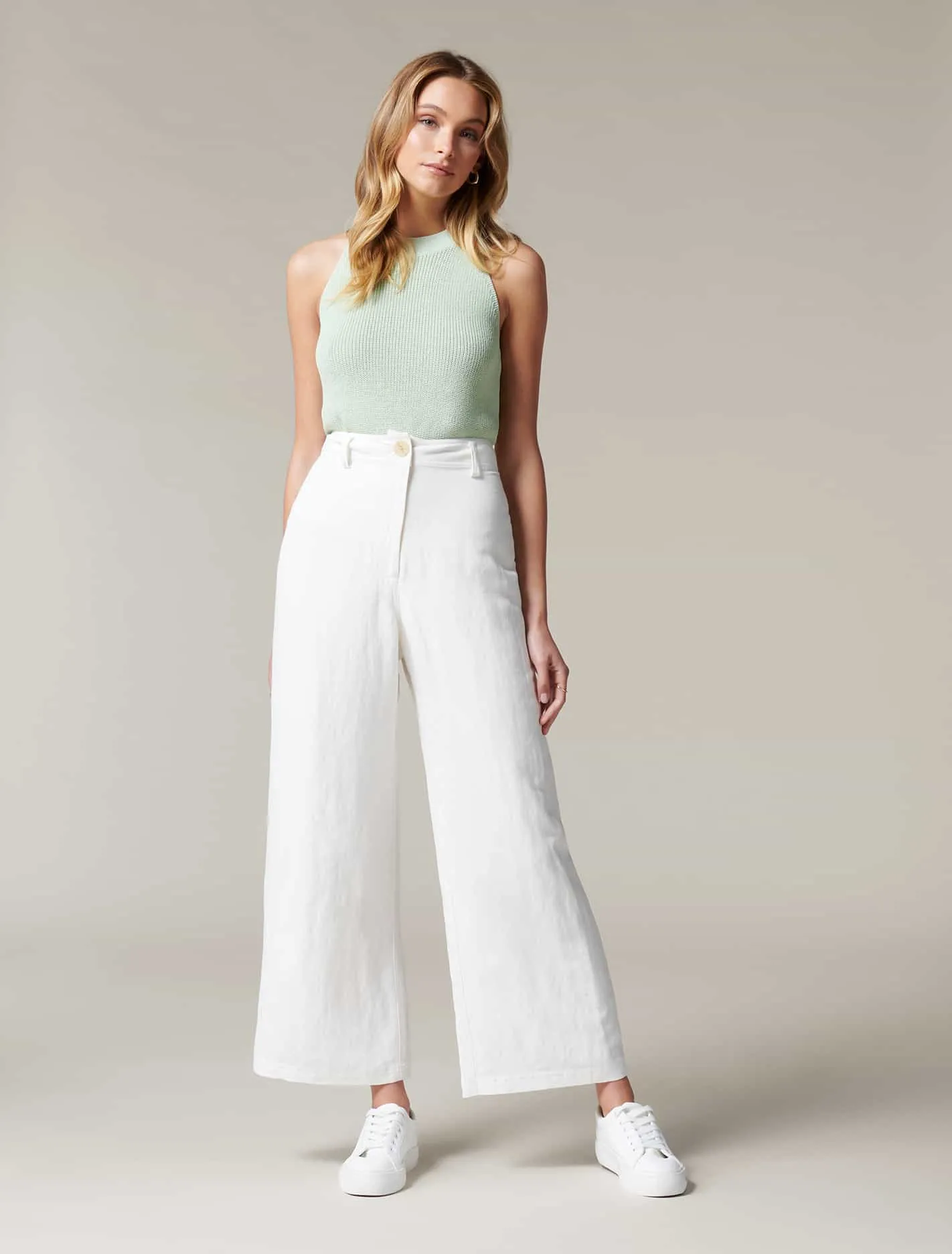 Indigo Wide Leg Linen Pants