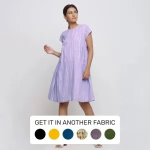 Lavender Tie and Dye Cotton Knee Length Yoke Dress