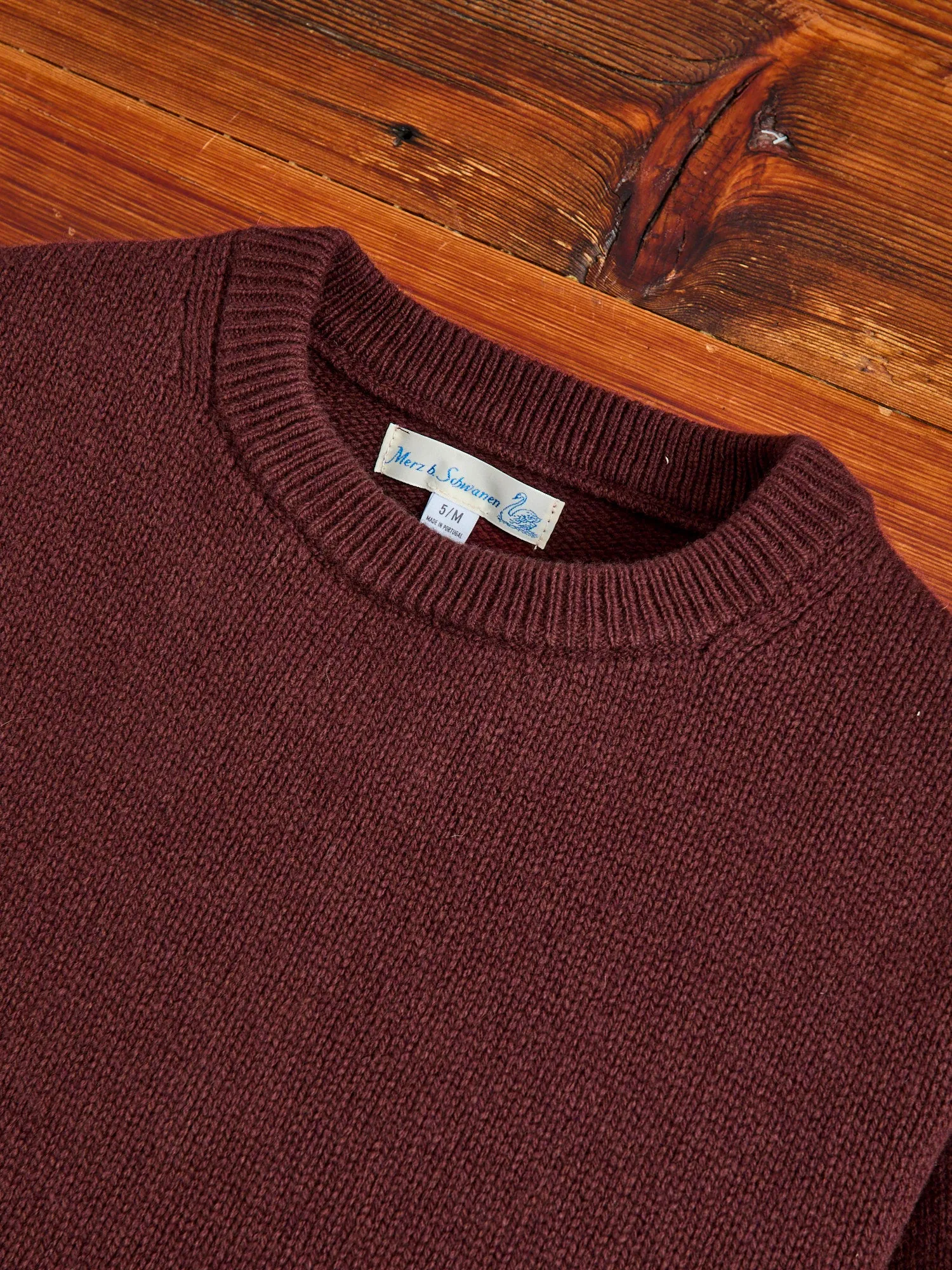 LOCC01 "Good Basics" Relaxed Fit Merino Cashmere Knit Sweater in Bark Brown