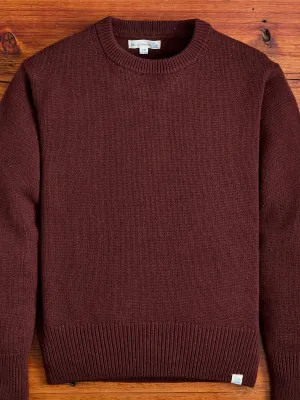 LOCC01 "Good Basics" Relaxed Fit Merino Cashmere Knit Sweater in Bark Brown