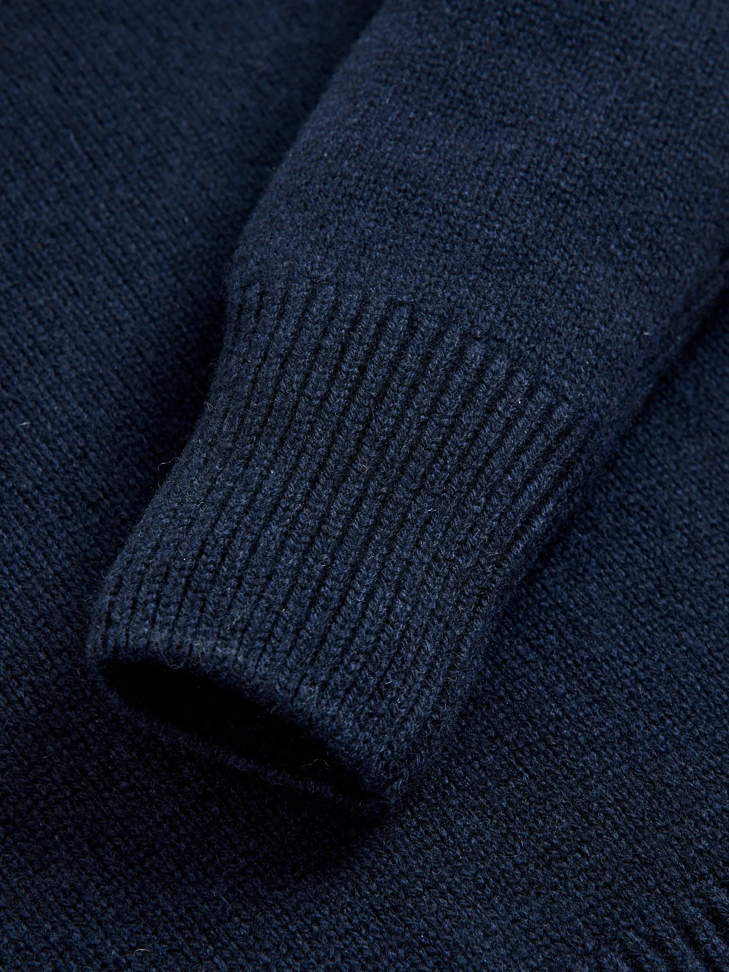 LOCC01 "Good Basics" Relaxed Fit Merino Cashmere Knit Sweater in Dark Navy