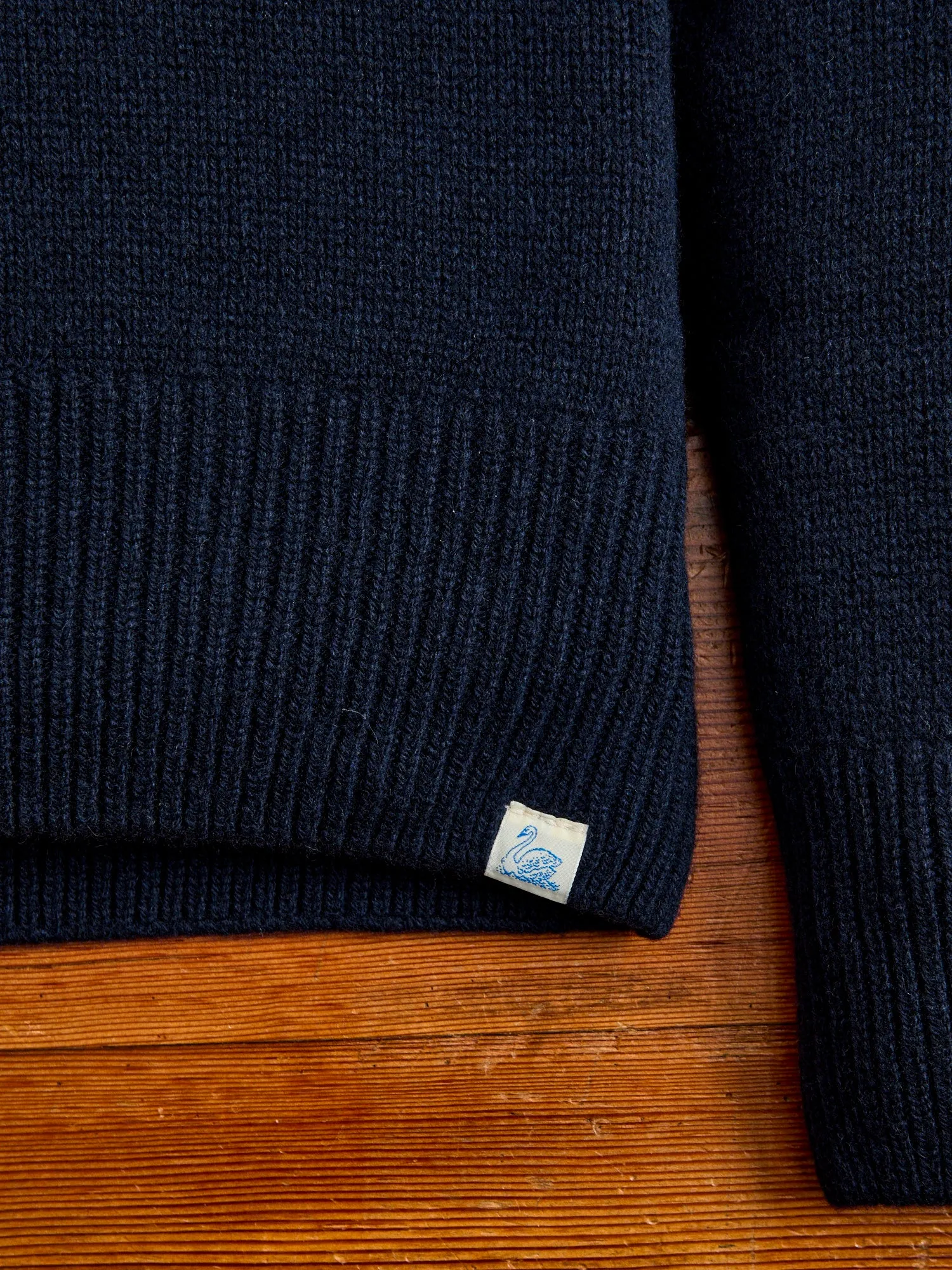 LOCC01 "Good Basics" Relaxed Fit Merino Cashmere Knit Sweater in Dark Navy