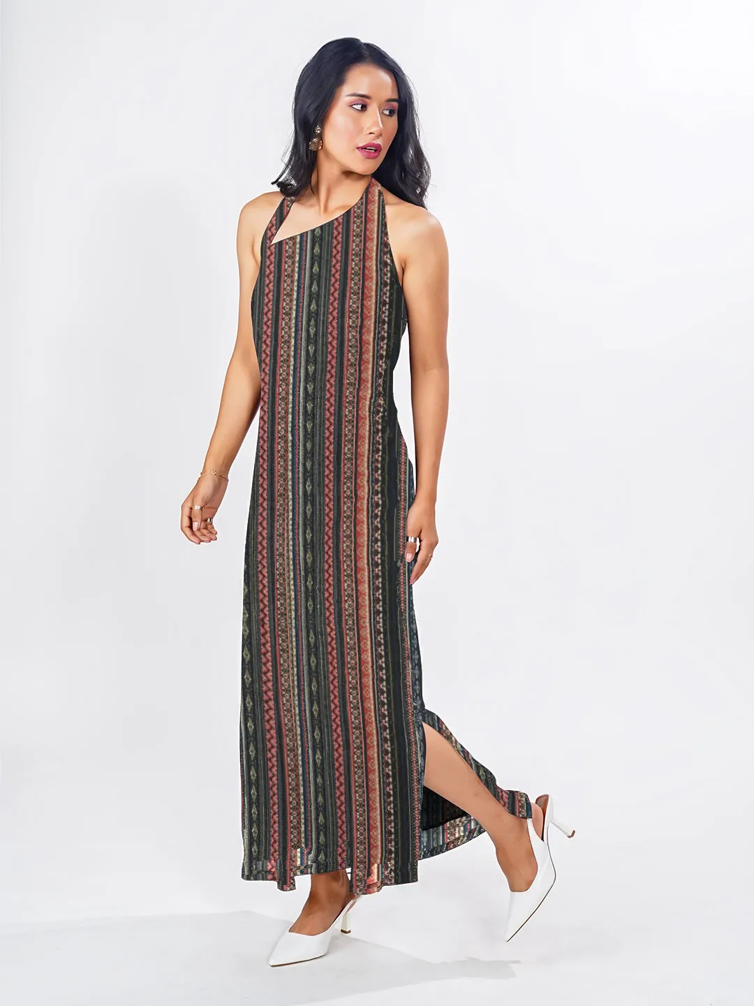 Multi Geometric Print Relaxed Fit Maxi Dress