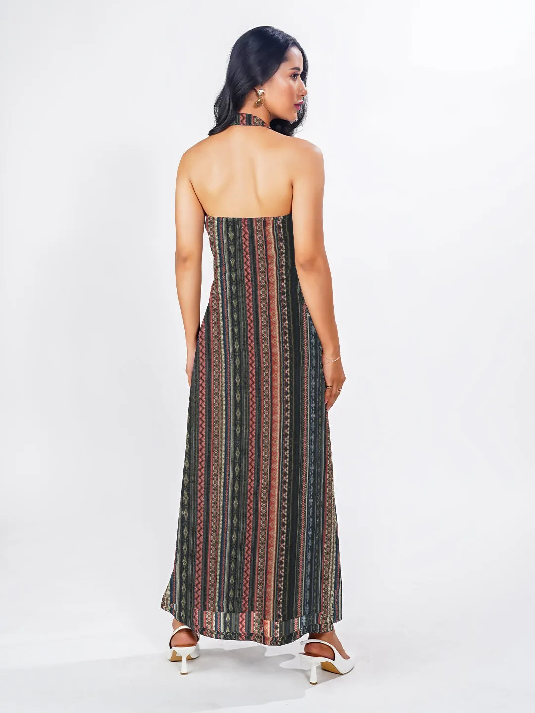 Multi Geometric Print Relaxed Fit Maxi Dress