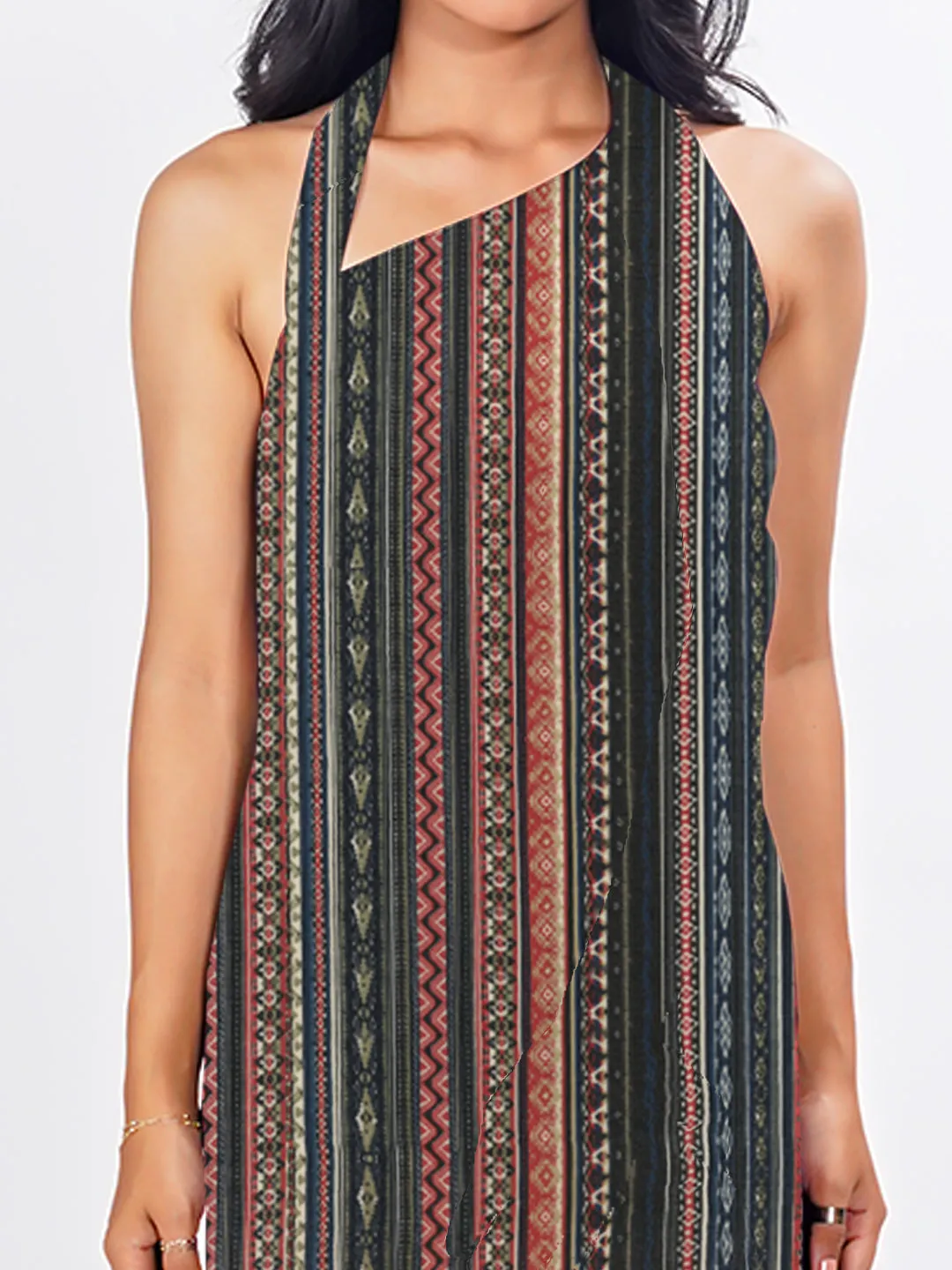 Multi Geometric Print Relaxed Fit Maxi Dress