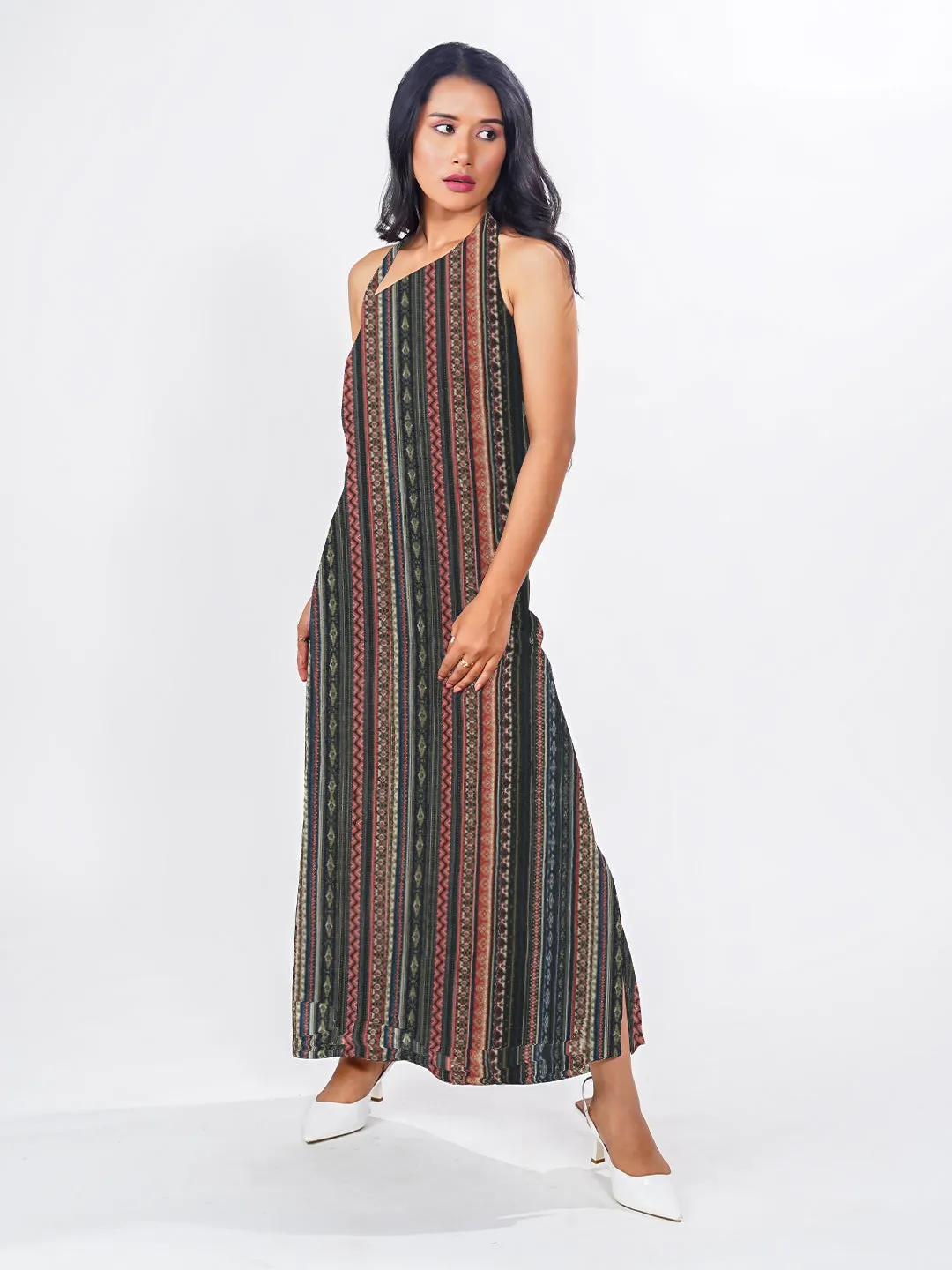 Multi Geometric Print Relaxed Fit Maxi Dress