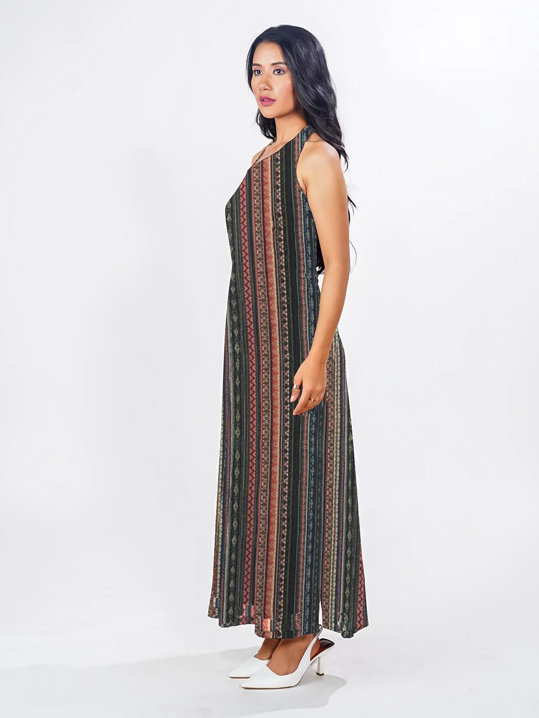 Multi Geometric Print Relaxed Fit Maxi Dress