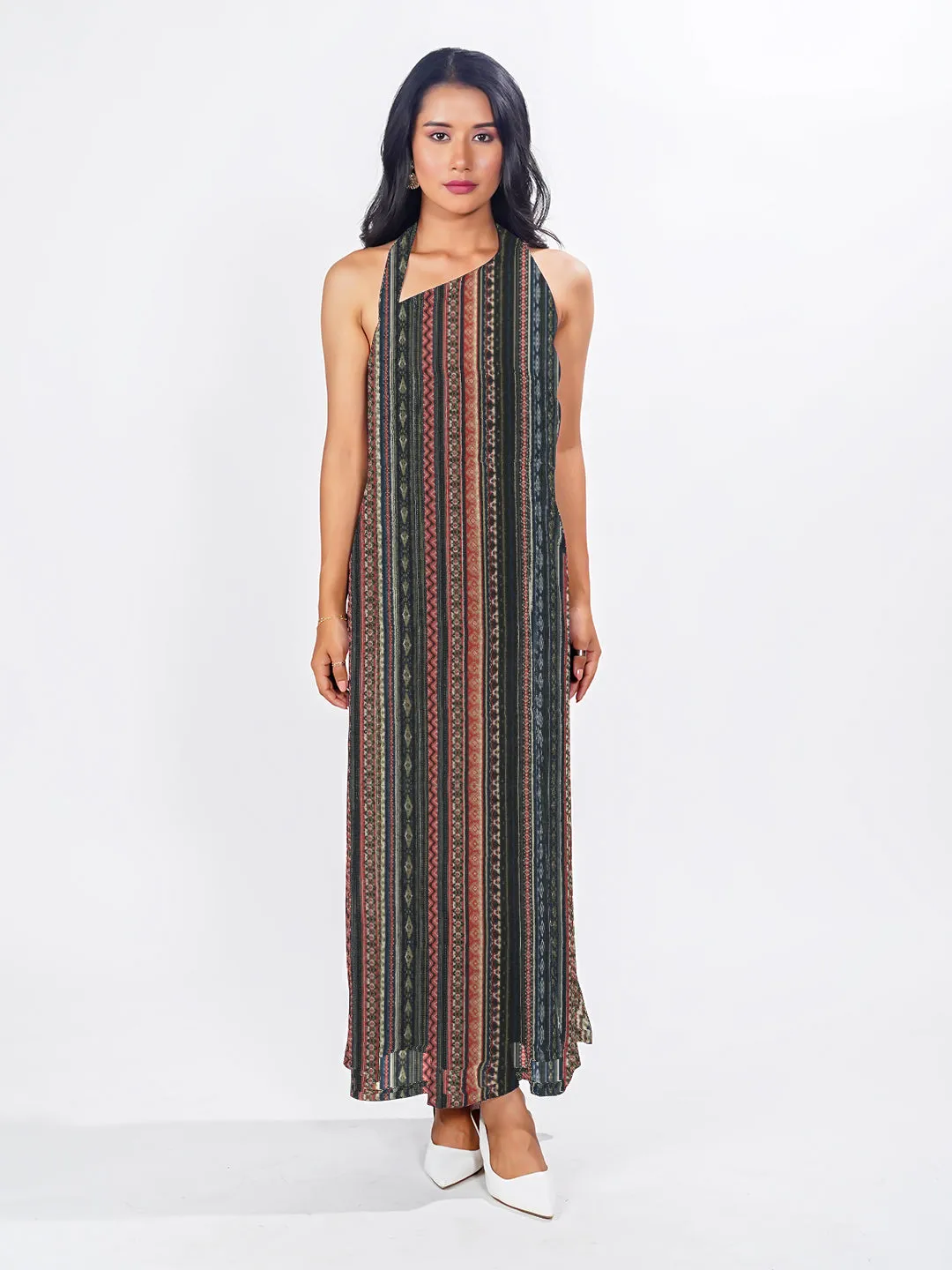 Multi Geometric Print Relaxed Fit Maxi Dress