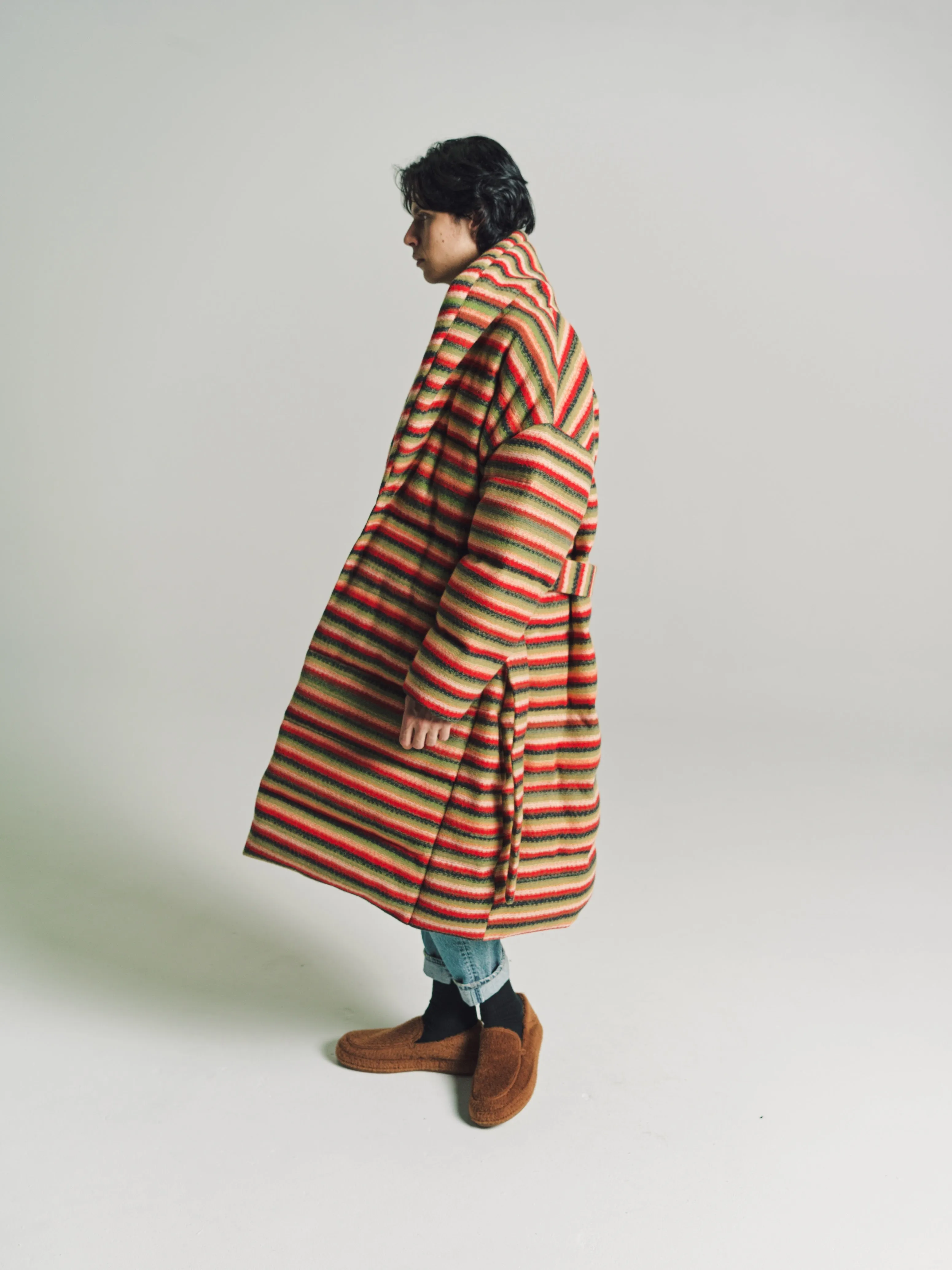 Multicolor Cashmere & Wool Long Puffer