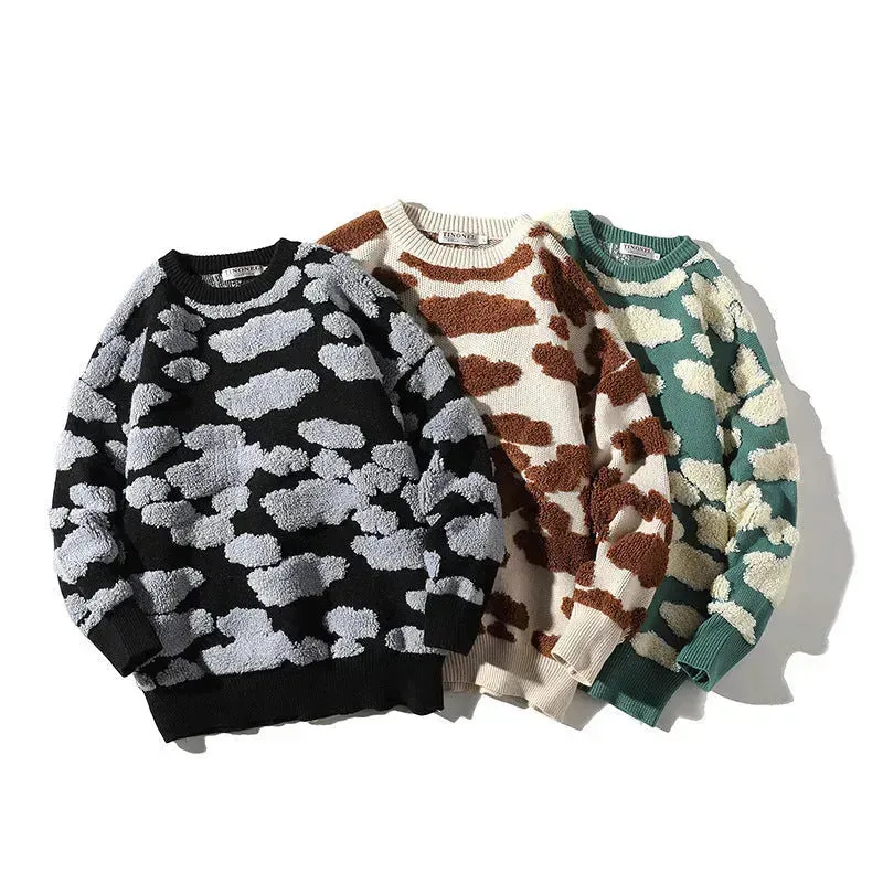 New Trend Autumn Winter Unisex Oversized Woolen Plush Pullover Sweater