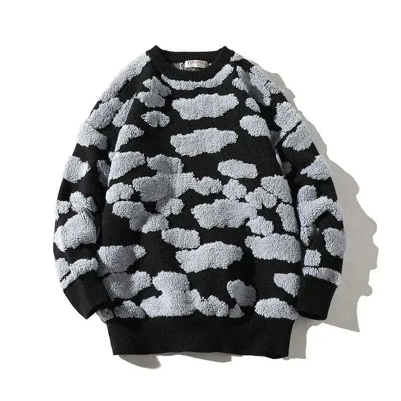 New Trend Autumn Winter Unisex Oversized Woolen Plush Pullover Sweater