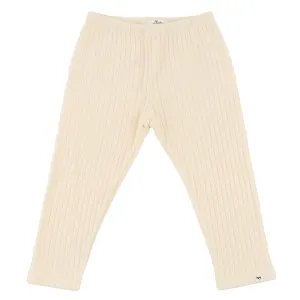 oh baby! Wide Rib Fuzzy Sweater Knit Legging - Vanilla