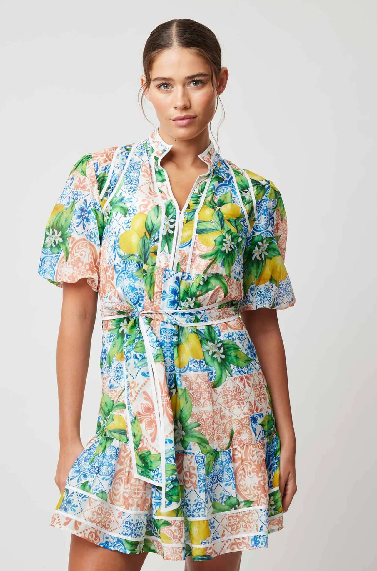 Once Was - Lucia Babydoll Dress in Limonata Print