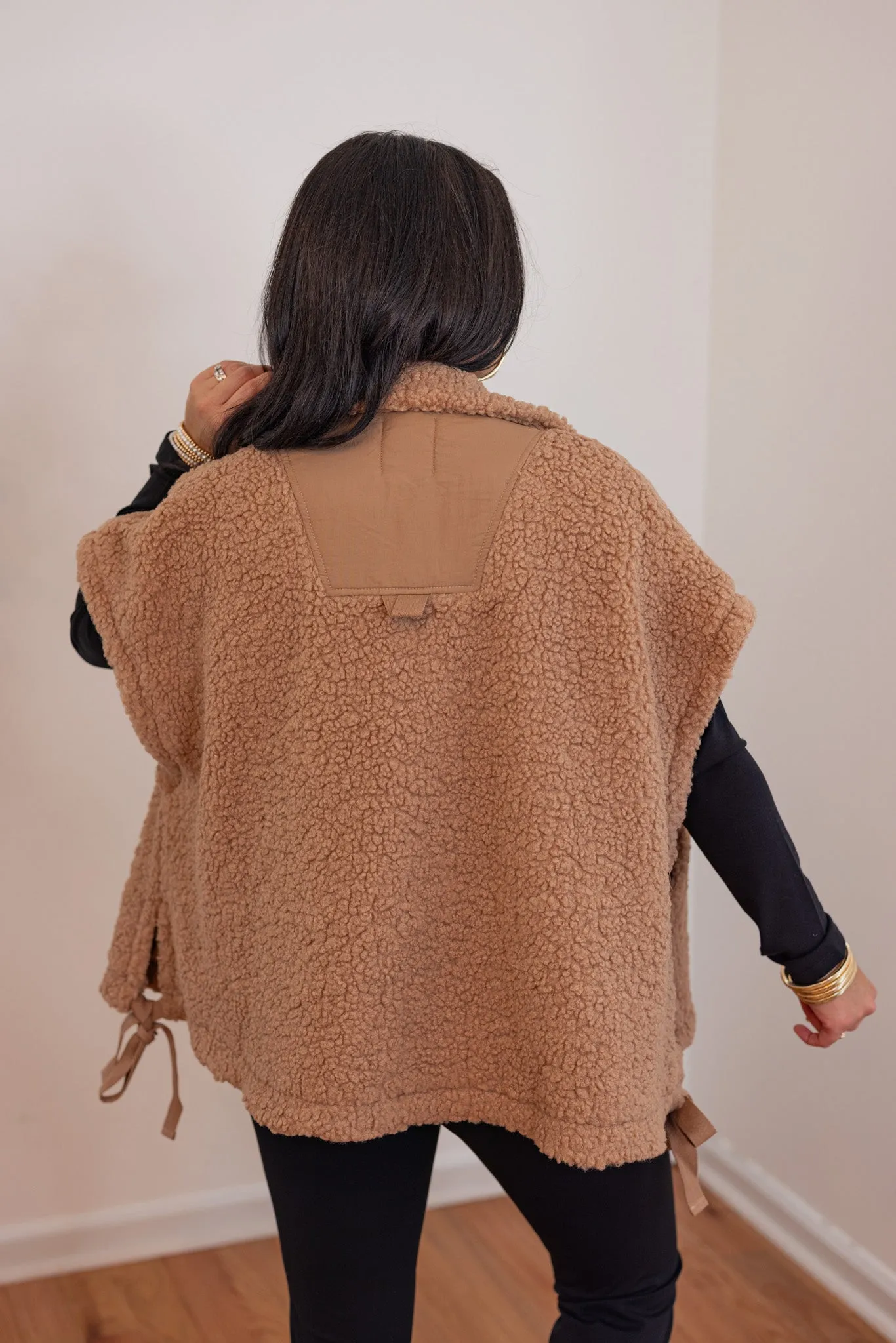 Teddy Fur Taupe Sherpa Vest