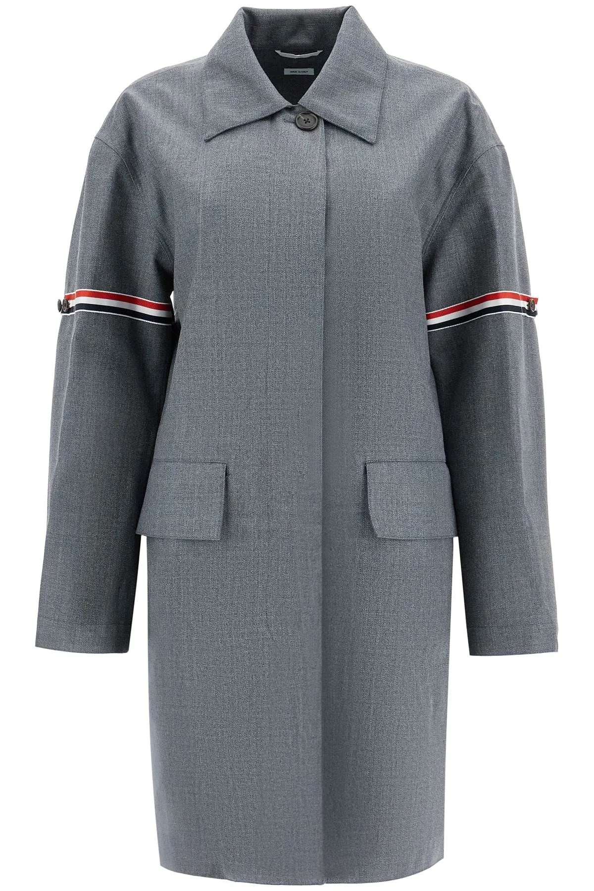 WATERPROOF TECHNICAL WOOL COAT WITH RWB STRIPES