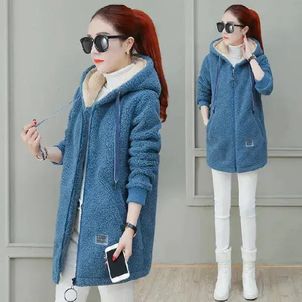 Women Faux fur coat and Jacket Autumn Winter Coat Cardigan wool coat warm coats for women