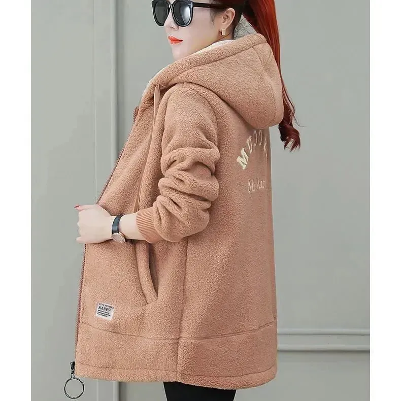 Women Faux fur coat and Jacket Autumn Winter Coat Cardigan wool coat warm coats for women