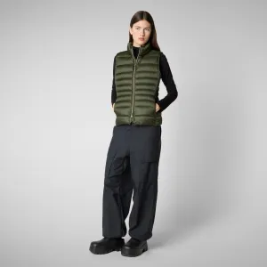 Women's Animal free Puffer Vest Lynn in pine green