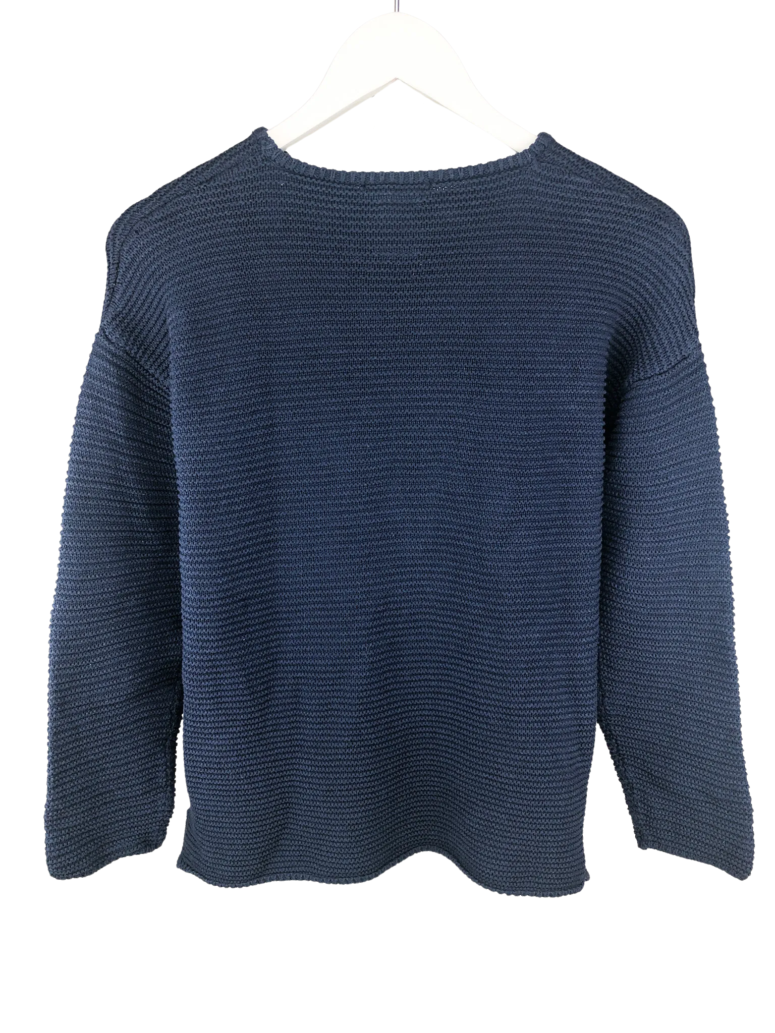 Zara Knitwear Fancy Collection, Girls' Cotton Sweater with Paillette Flowers, Navy, Size 11-12 yrs