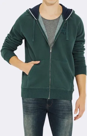 ZIP-UP HOODIE - GREEN